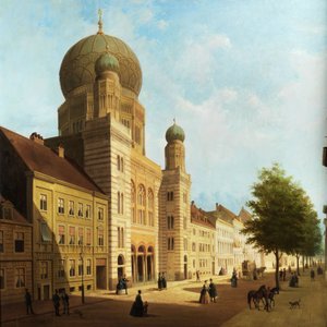 The New Synagogue in Oranienburger Street by Emile Pierre Joseph De Cauwer